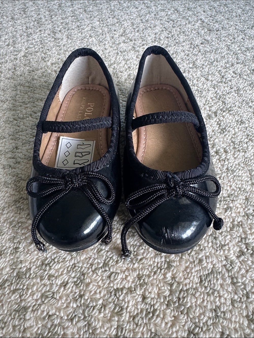 Polo by Ralph Lauren Black Patent Mary Jane Shoes with Bow